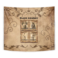 Black Cowboy Tapestry Melanin Black History Western Grunge - Wonder Print Shop