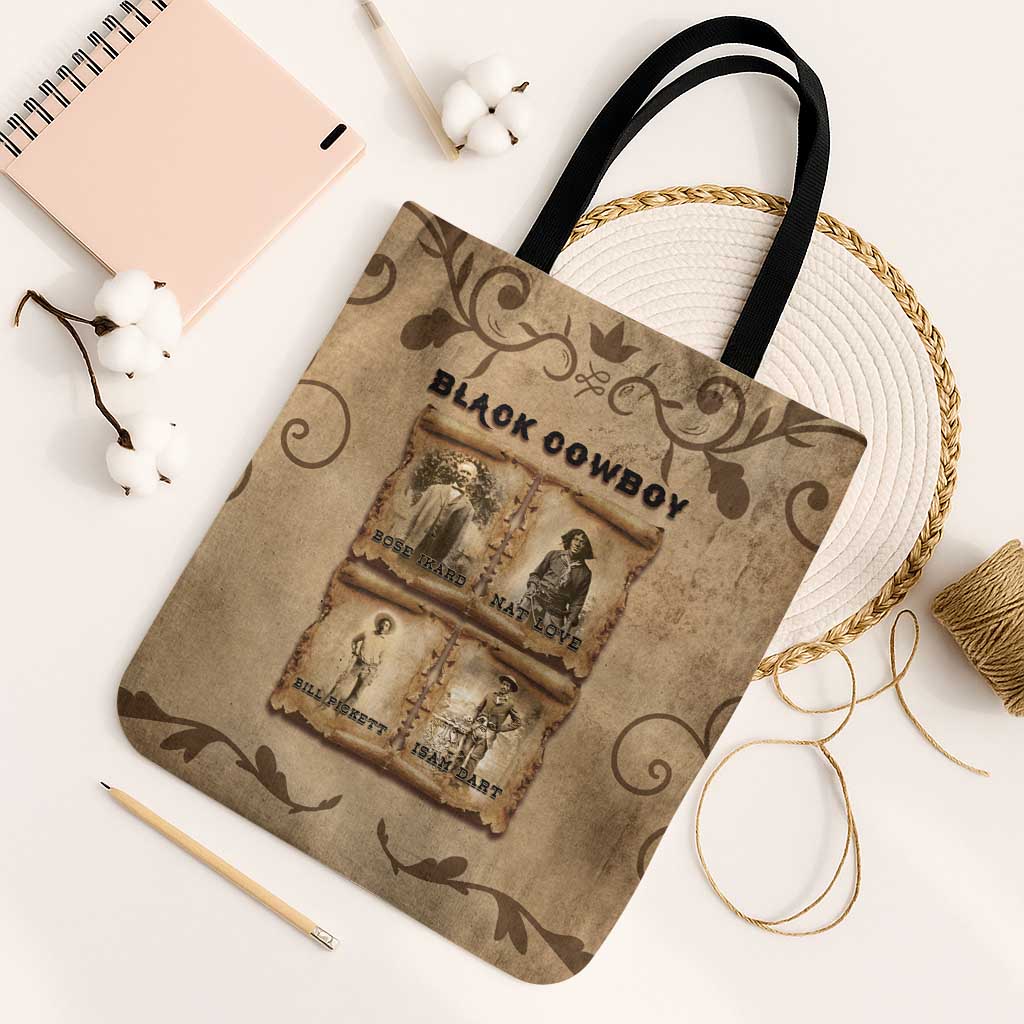 Black Cowboy Tote Bag Melanin Black History Western Grunge - Wonder Print Shop