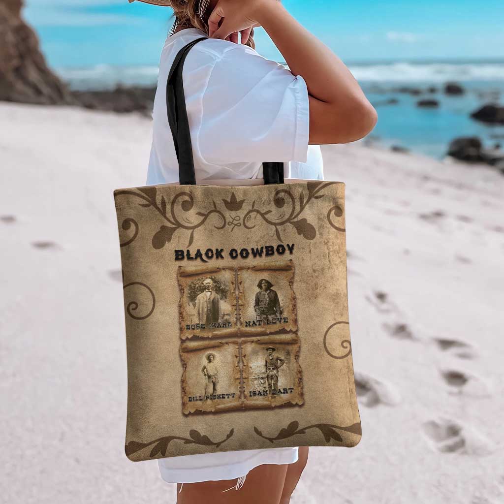Black Cowboy Tote Bag Melanin Black History Western Grunge - Wonder Print Shop