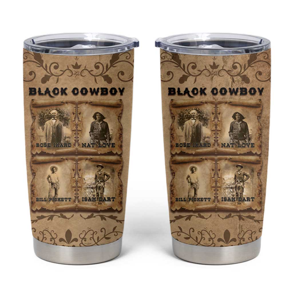 Black Cowboy Tumbler Cup Melanin Black History Western Grunge - Wonder Print Shop