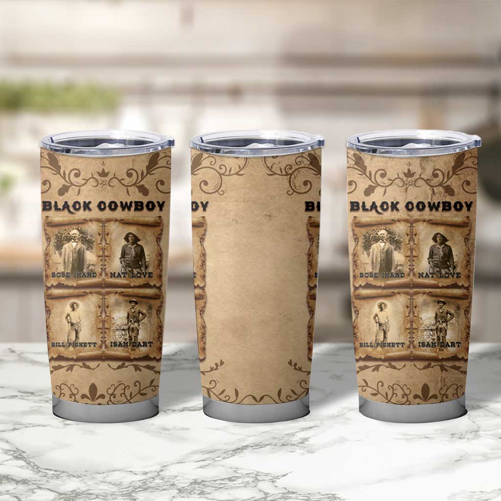 Black Cowboy Tumbler Cup Melanin Black History Western Grunge - Wonder Print Shop