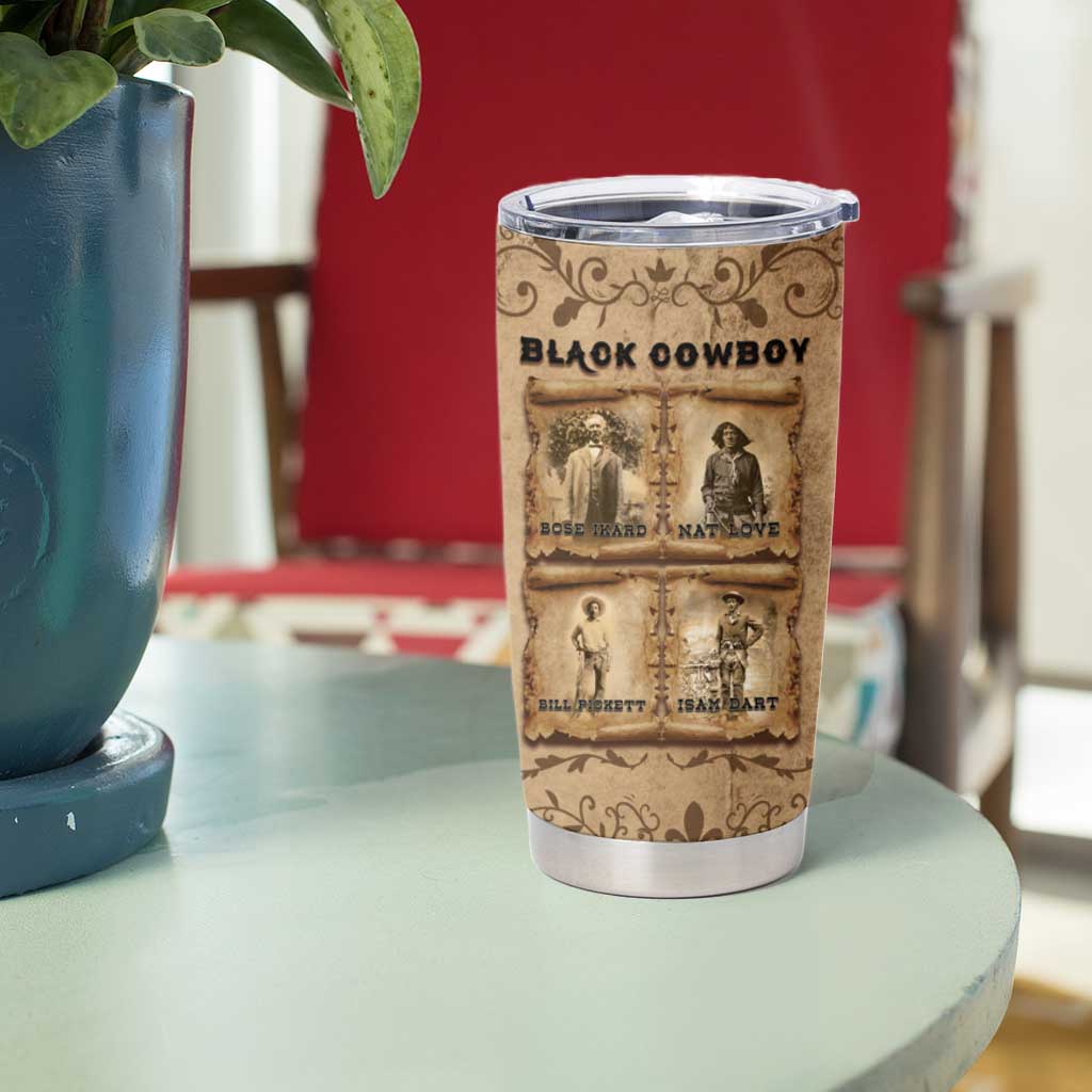 Black Cowboy Tumbler Cup Melanin Black History Western Grunge - Wonder Print Shop