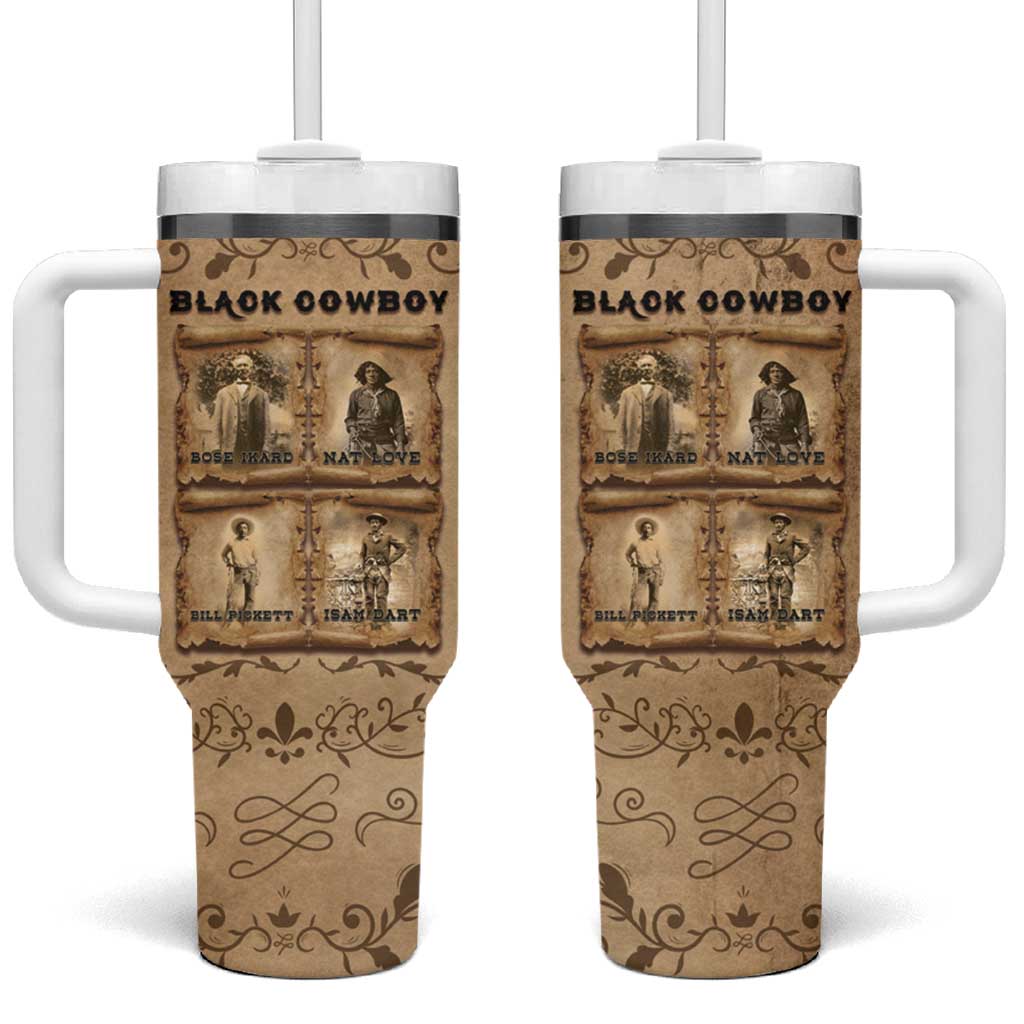 Black Cowboy Tumbler With Handle Melanin Black History Western Grunge - Wonder Print Shop