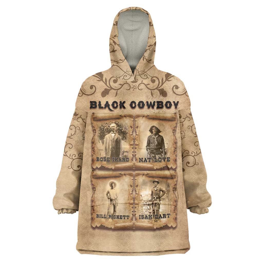 Black Cowboy Wearable Blanket Hoodie Melanin Black History Western Grunge - Wonder Print Shop