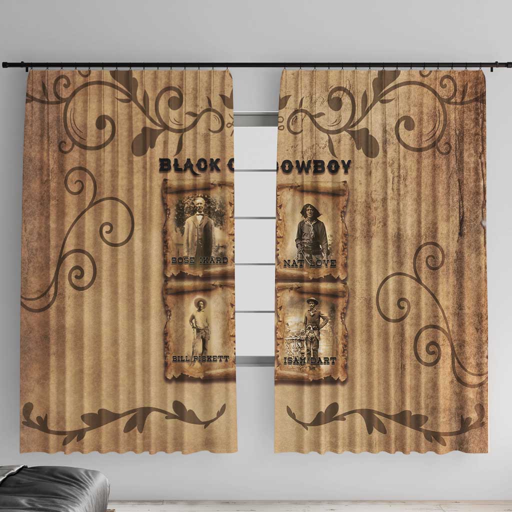 Black Cowboy Window Curtain Melanin Black History Western Grunge - Wonder Print Shop