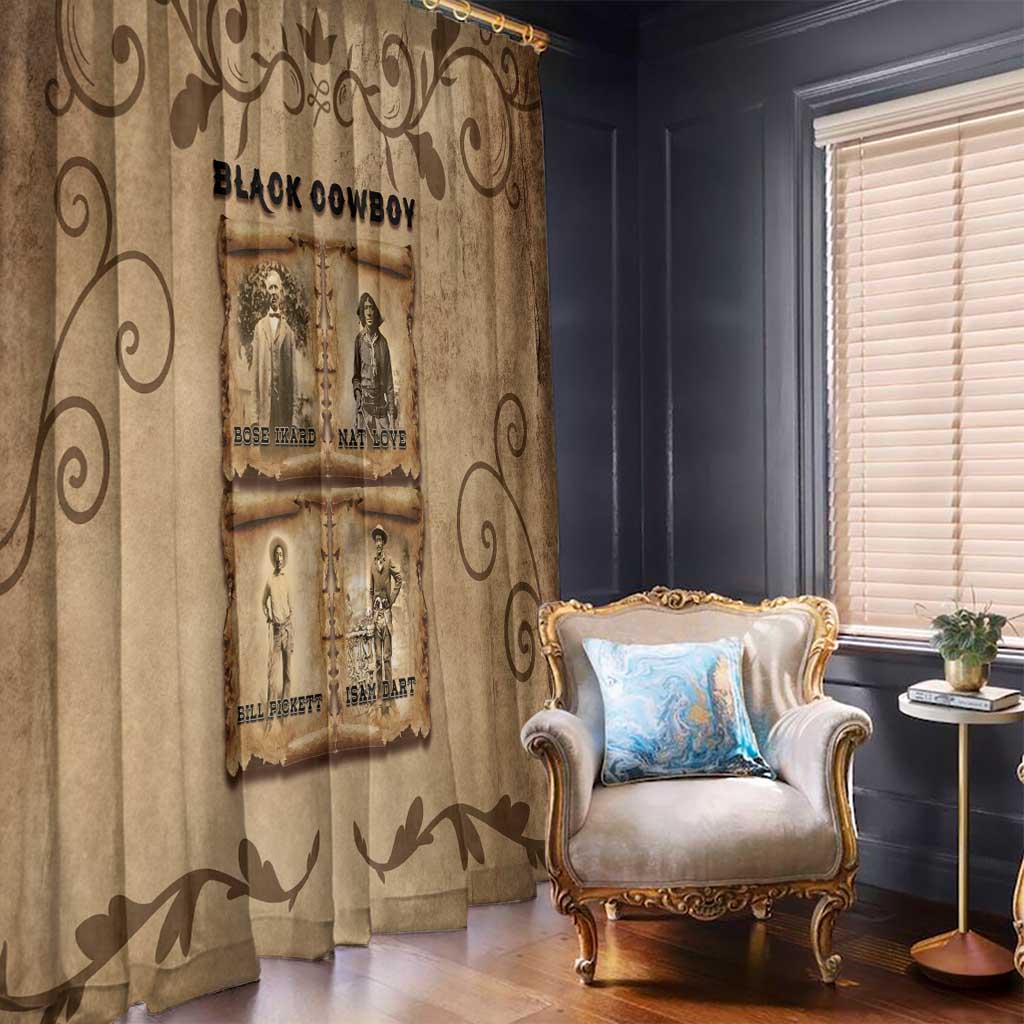 Black Cowboy Window Curtain Melanin Black History Western Grunge - Wonder Print Shop