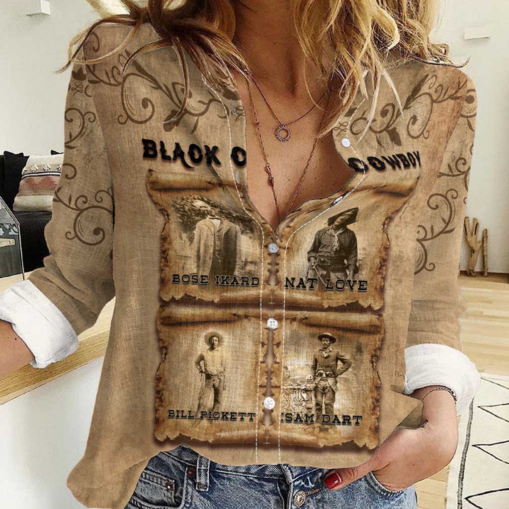 Black Cowboy Women Casual Shirt Melanin Black History Western Grunge - Wonder Print Shop