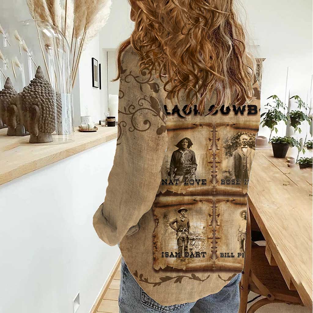 Black Cowboy Women Casual Shirt Melanin Black History Western Grunge - Wonder Print Shop