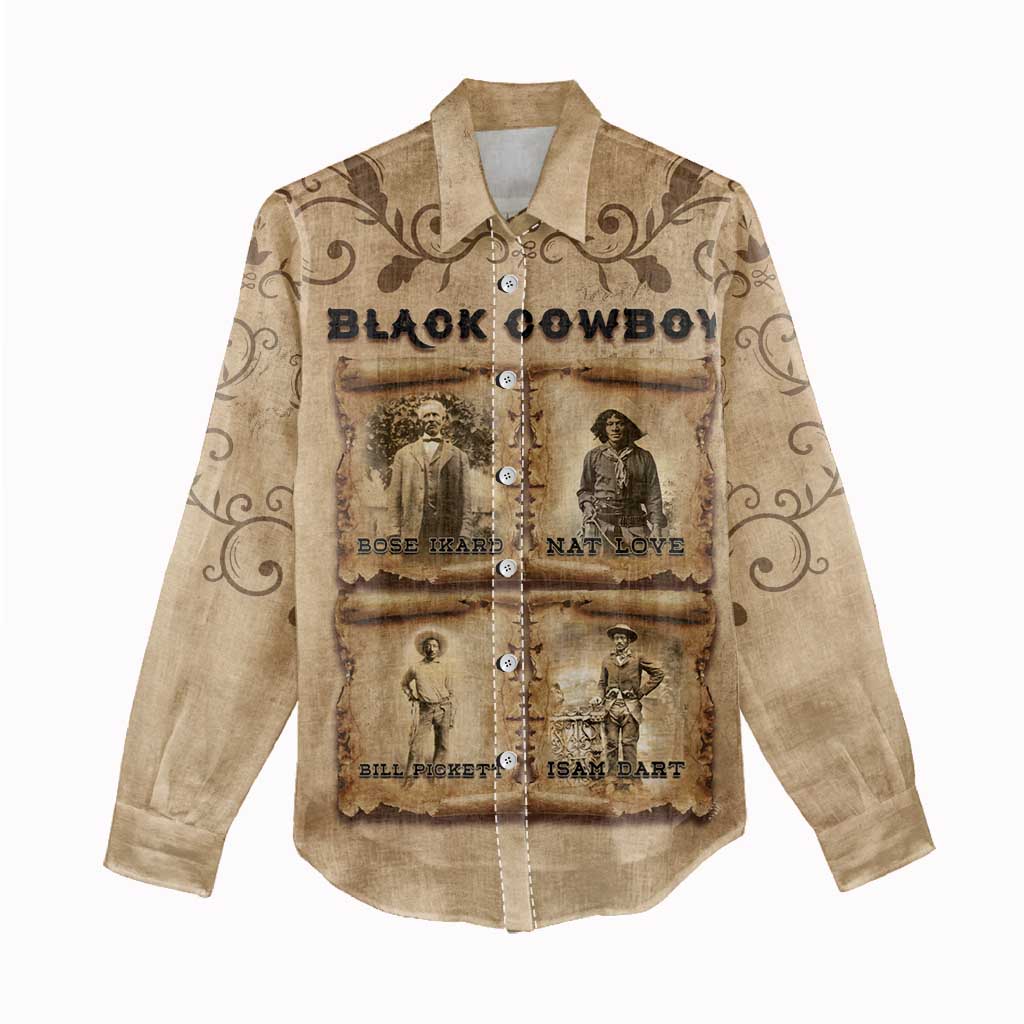 Black Cowboy Women Casual Shirt Melanin Black History Western Grunge - Wonder Print Shop