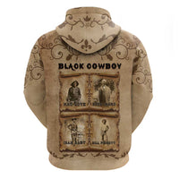 Black Cowboy Zip Hoodie Melanin Black History Western Grunge - Wonder Print Shop