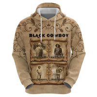 Black Cowboy Zip Hoodie Melanin Black History Western Grunge - Wonder Print Shop