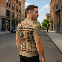 Black Cowboy Zipper Polo Shirt Melanin Black History Western Grunge DT05