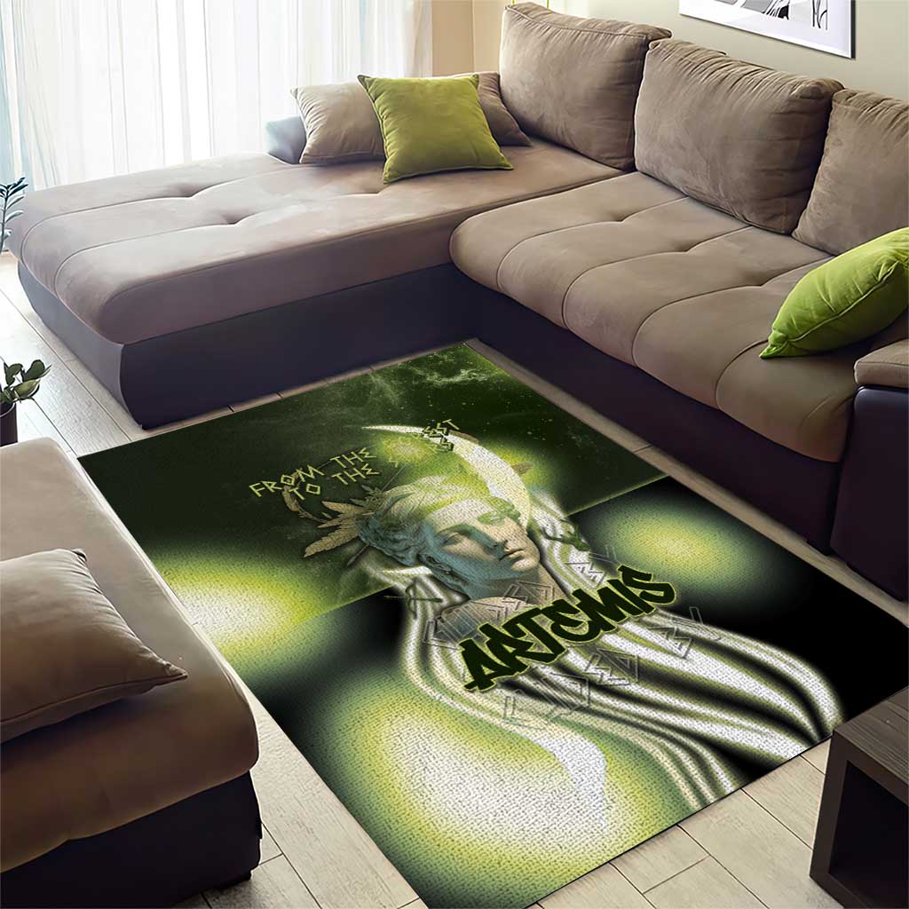 Ancient Greek Artemis Area Rug Goddess Of The Moon - Wonder Print Shop