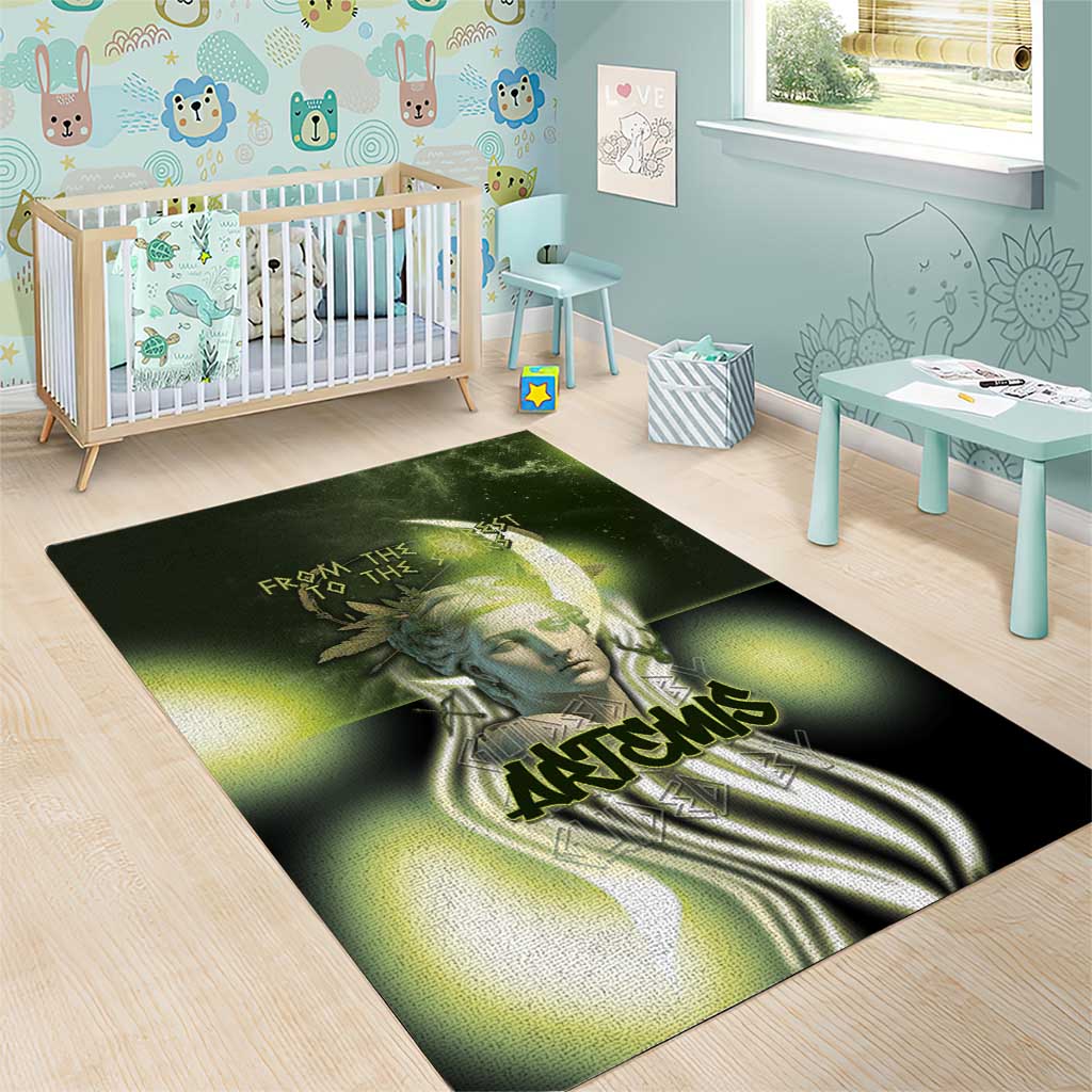 Ancient Greek Artemis Area Rug Goddess Of The Moon - Wonder Print Shop