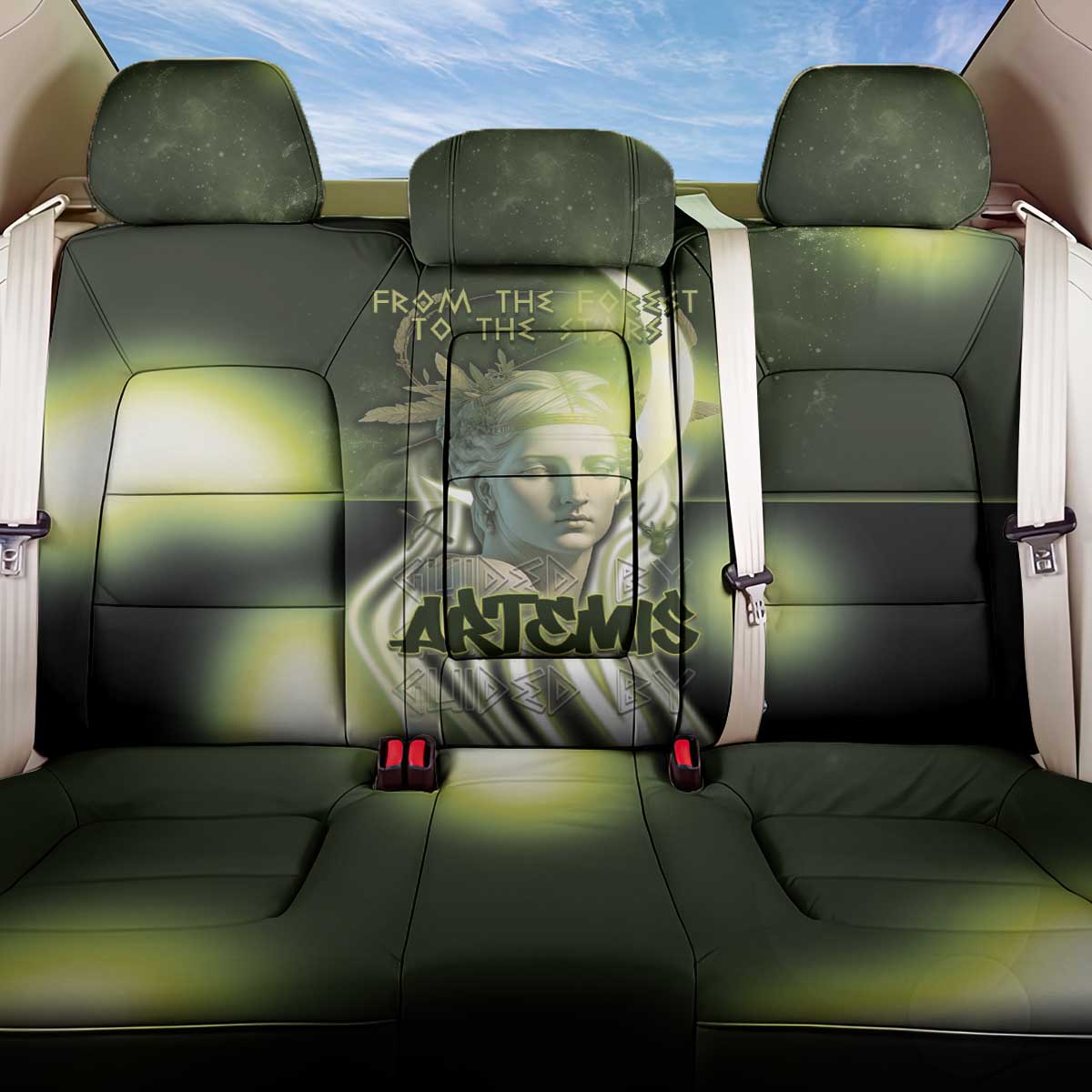 Ancient Greek Artemis Back Car Seat Cover Goddess Of The Moon - Wonder Print Shop
