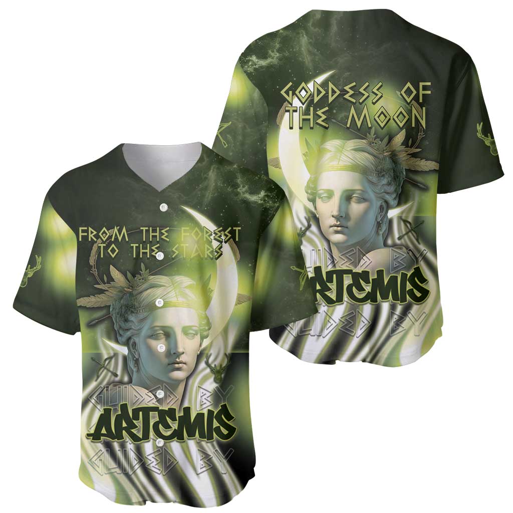 Ancient Greek Artemis Baseball Jersey Goddess Of The Moon - Wonder Print Shop