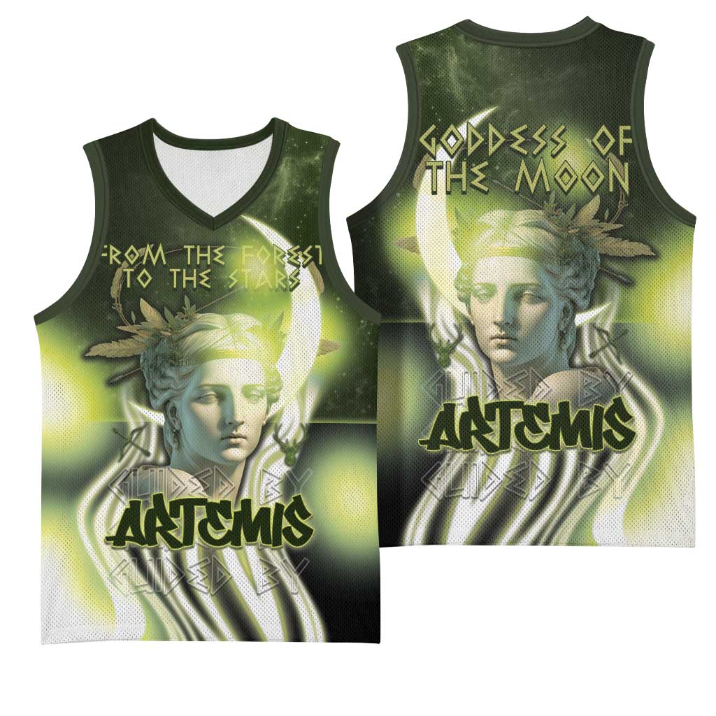 Ancient Greek Artemis Basketball Jersey Goddess Of The Moon - Wonder Print Shop