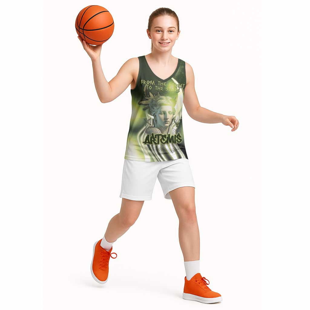Ancient Greek Artemis Basketball Jersey Goddess Of The Moon - Wonder Print Shop