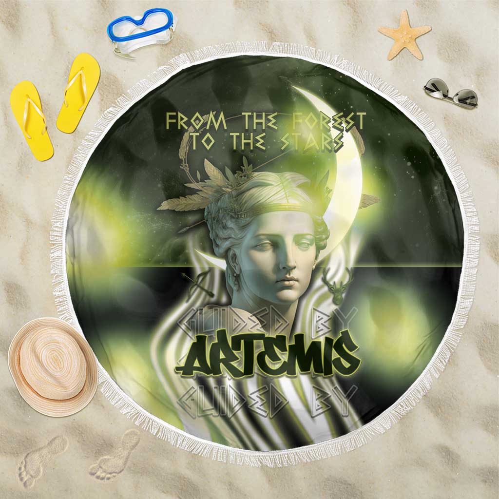 Ancient Greek Artemis Beach Blanket Goddess Of The Moon - Wonder Print Shop