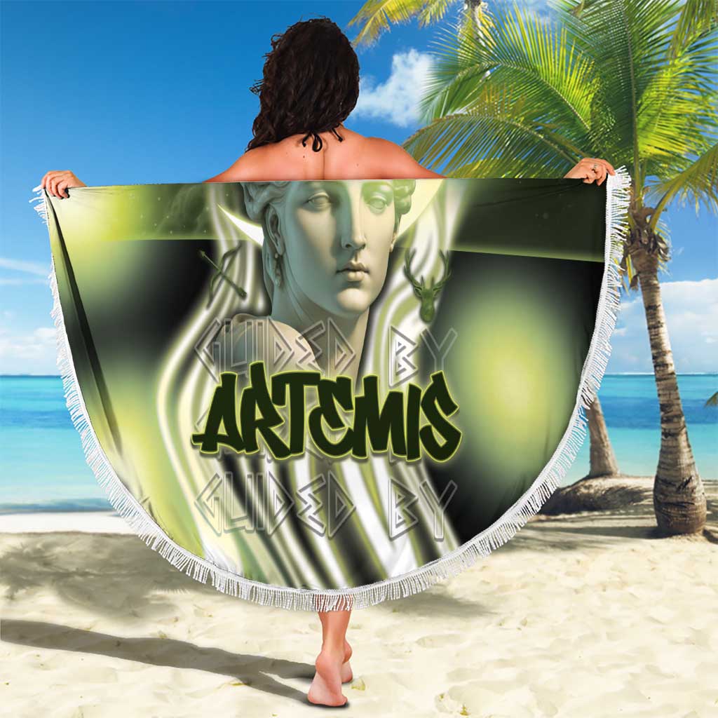 Ancient Greek Artemis Beach Blanket Goddess Of The Moon - Wonder Print Shop