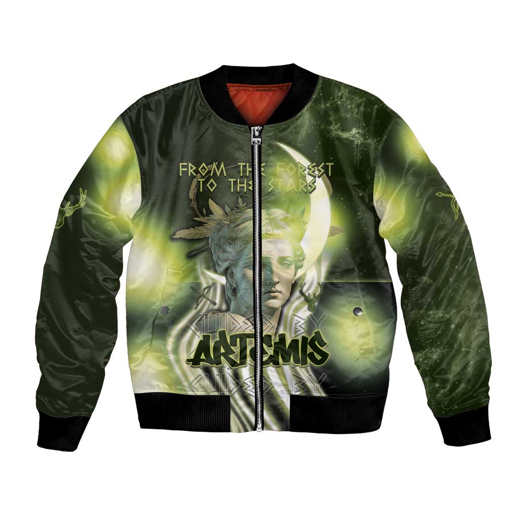 Ancient Greek Artemis Bomber Jacket Goddess Of The Moon - Wonder Print Shop