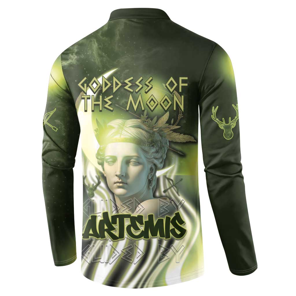 Ancient Greek Artemis Button Sweatshirt Goddess Of The Moon - Wonder Print Shop