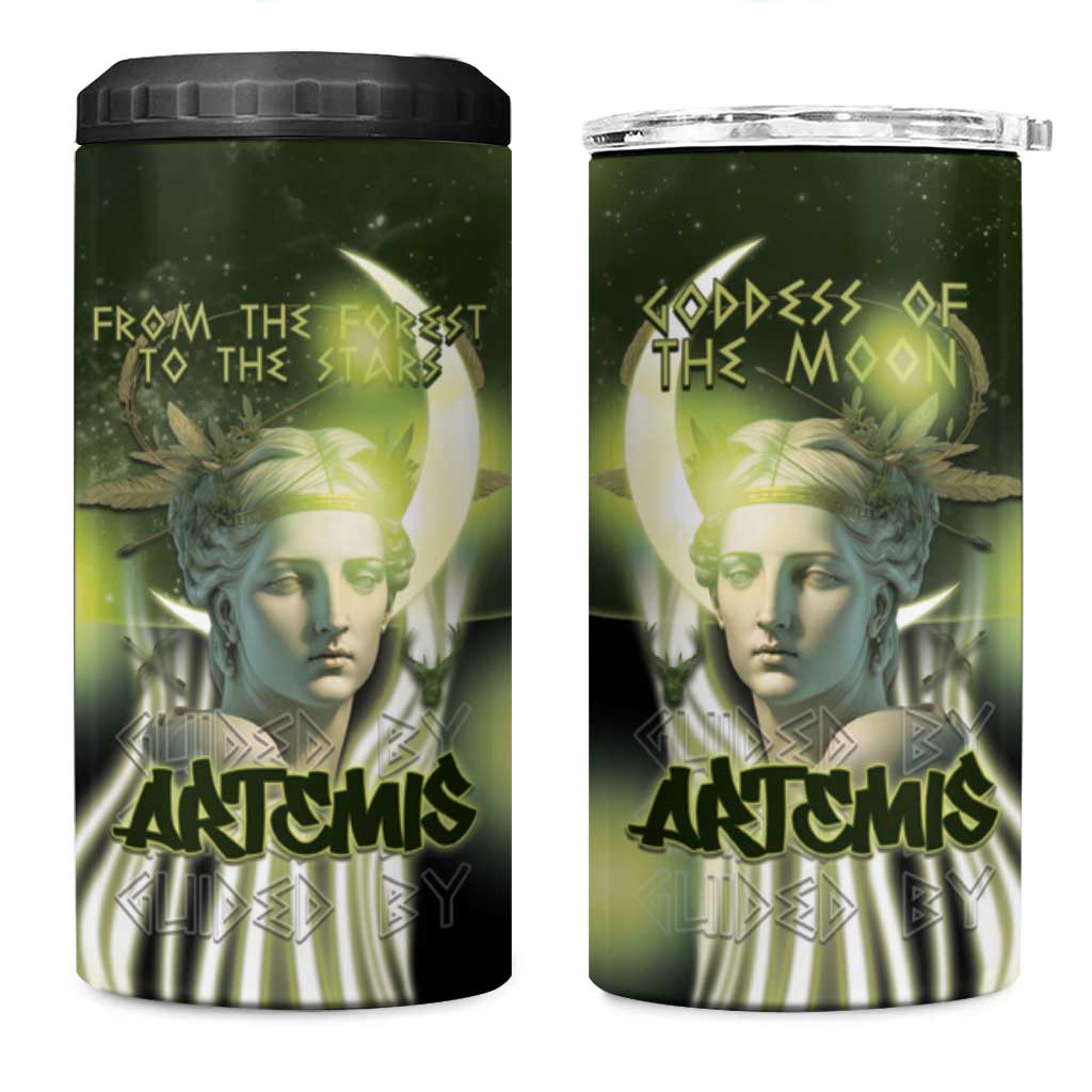 Ancient Greek Artemis 4 in 1 Can Cooler Tumbler Goddess Of The Moon - Wonder Print Shop