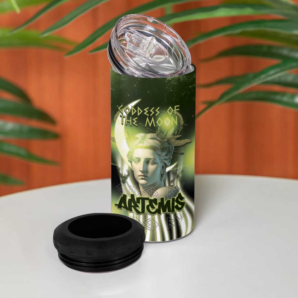 Ancient Greek Artemis 4 in 1 Can Cooler Tumbler Goddess Of The Moon - Wonder Print Shop