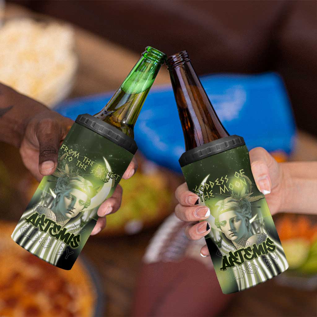 Ancient Greek Artemis 4 in 1 Can Cooler Tumbler Goddess Of The Moon - Wonder Print Shop