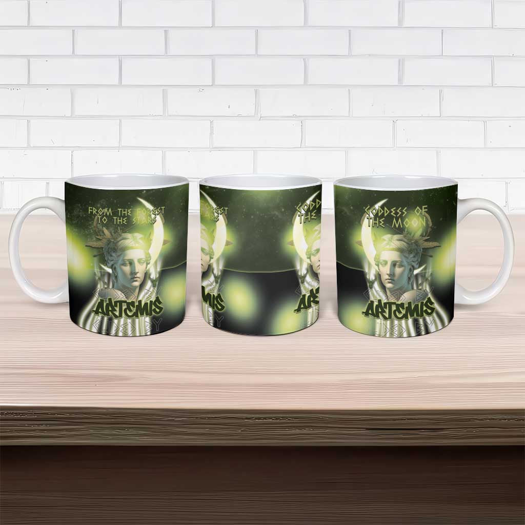 Ancient Greek Artemis Ceramic Mug Goddess Of The Moon - Wonder Print Shop