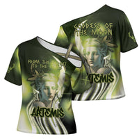 Ancient Greek Artemis Cross Shoulder Shirt Goddess Of The Moon - Wonder Print Shop