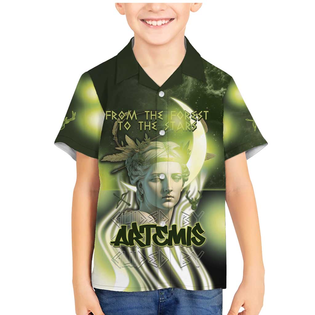 Ancient Greek Artemis Family Matching Mermaid Dress and Hawaiian Shirt Goddess Of The Moon - Wonder Print Shop