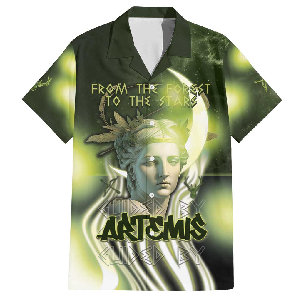 Ancient Greek Artemis Family Matching Off Shoulder Short Dress and Hawaiian Shirt Goddess Of The Moon - Wonder Print Shop