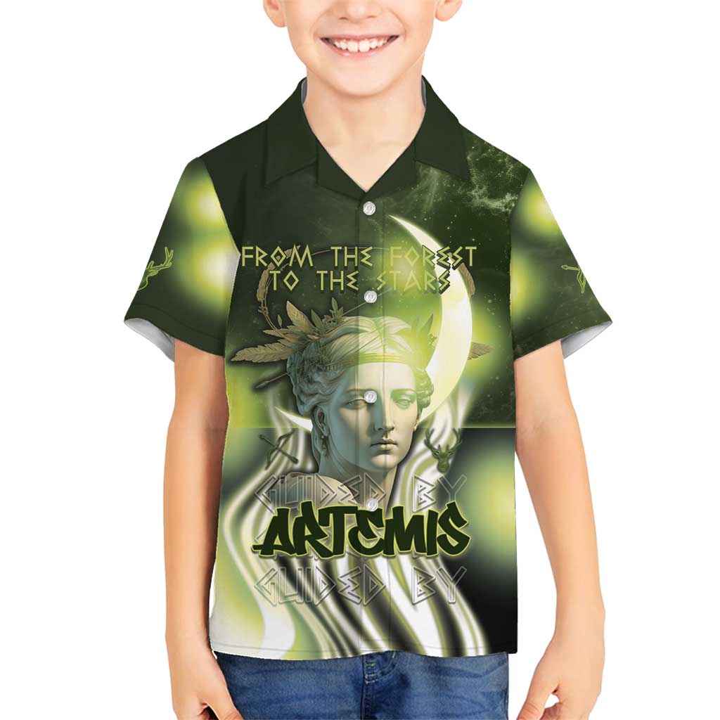 Ancient Greek Artemis Family Matching Tank Maxi Dress and Hawaiian Shirt Goddess Of The Moon - Wonder Print Shop