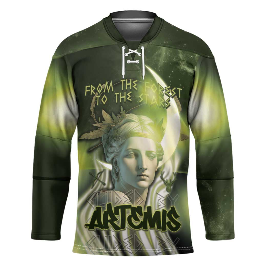 Ancient Greek Artemis Hockey Jersey Goddess Of The Moon - Wonder Print Shop