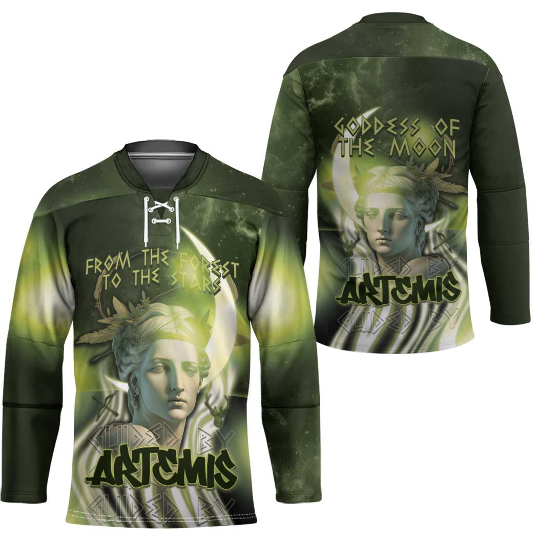 Ancient Greek Artemis Hockey Jersey Goddess Of The Moon - Wonder Print Shop