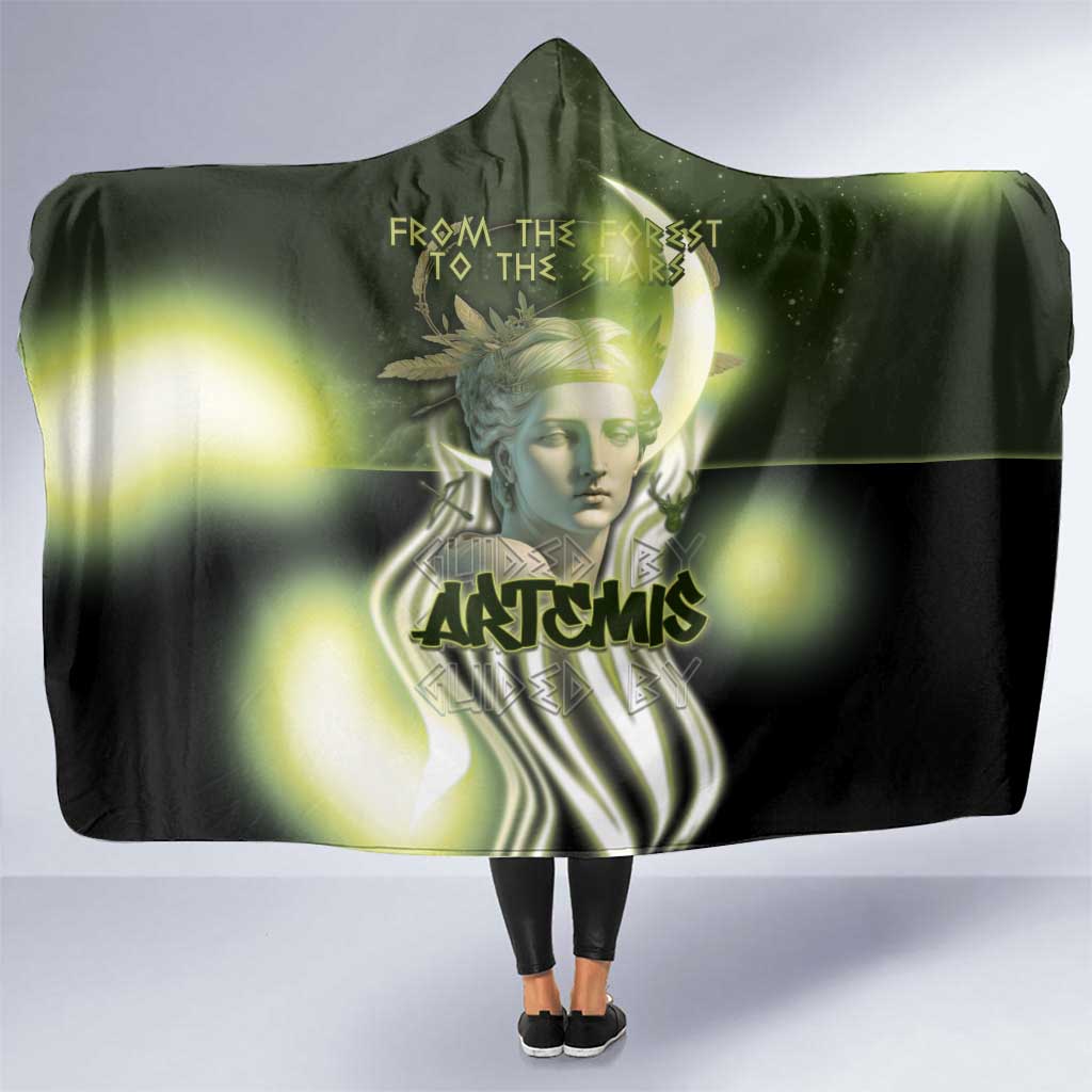 Ancient Greek Artemis Hooded Blanket Goddess Of The Moon - Wonder Print Shop
