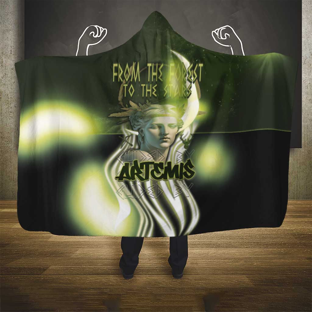 Ancient Greek Artemis Hooded Blanket Goddess Of The Moon - Wonder Print Shop