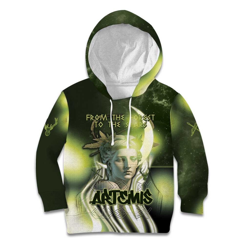 Ancient Greek Artemis Kid Hoodie Goddess Of The Moon - Wonder Print Shop