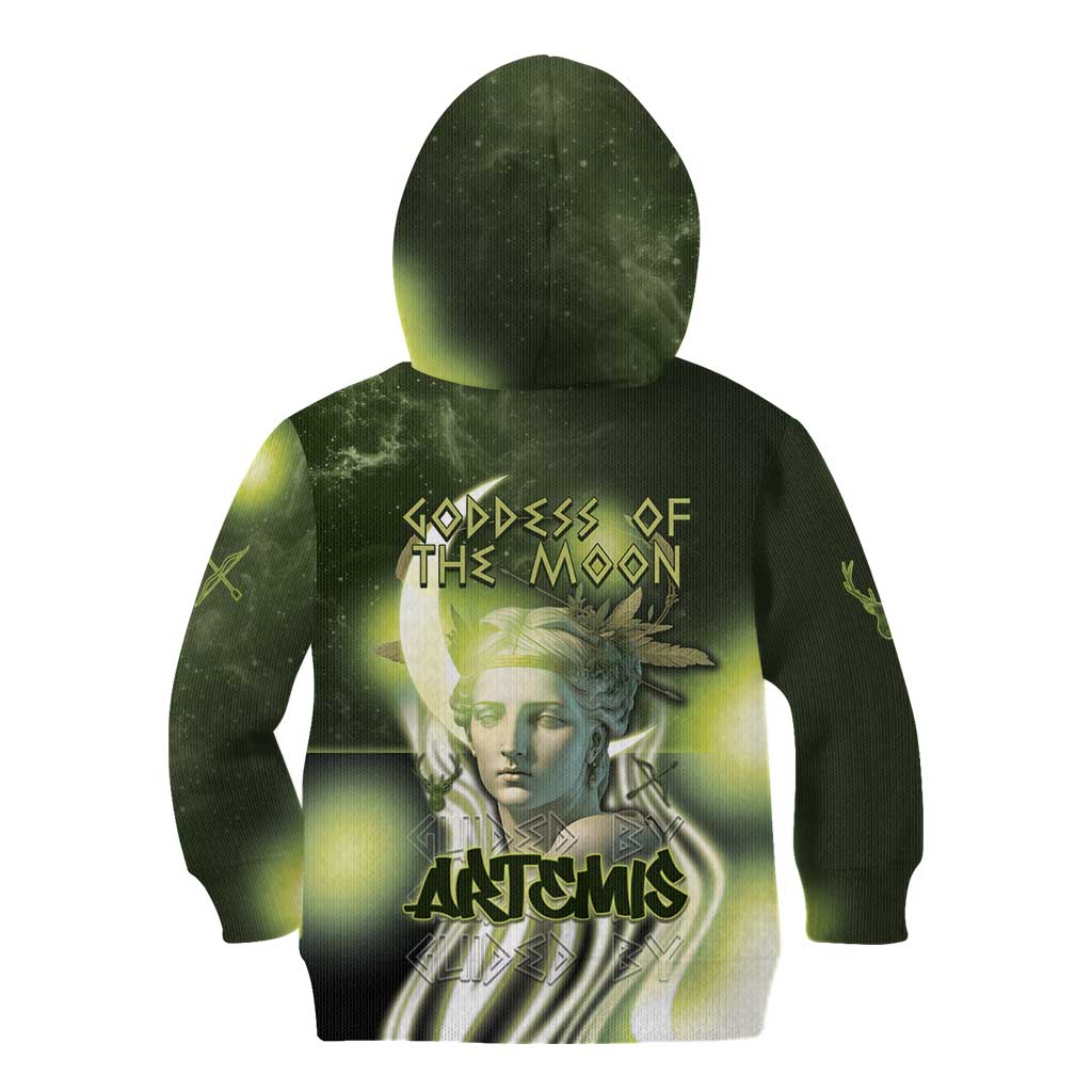 Ancient Greek Artemis Kid Hoodie Goddess Of The Moon - Wonder Print Shop