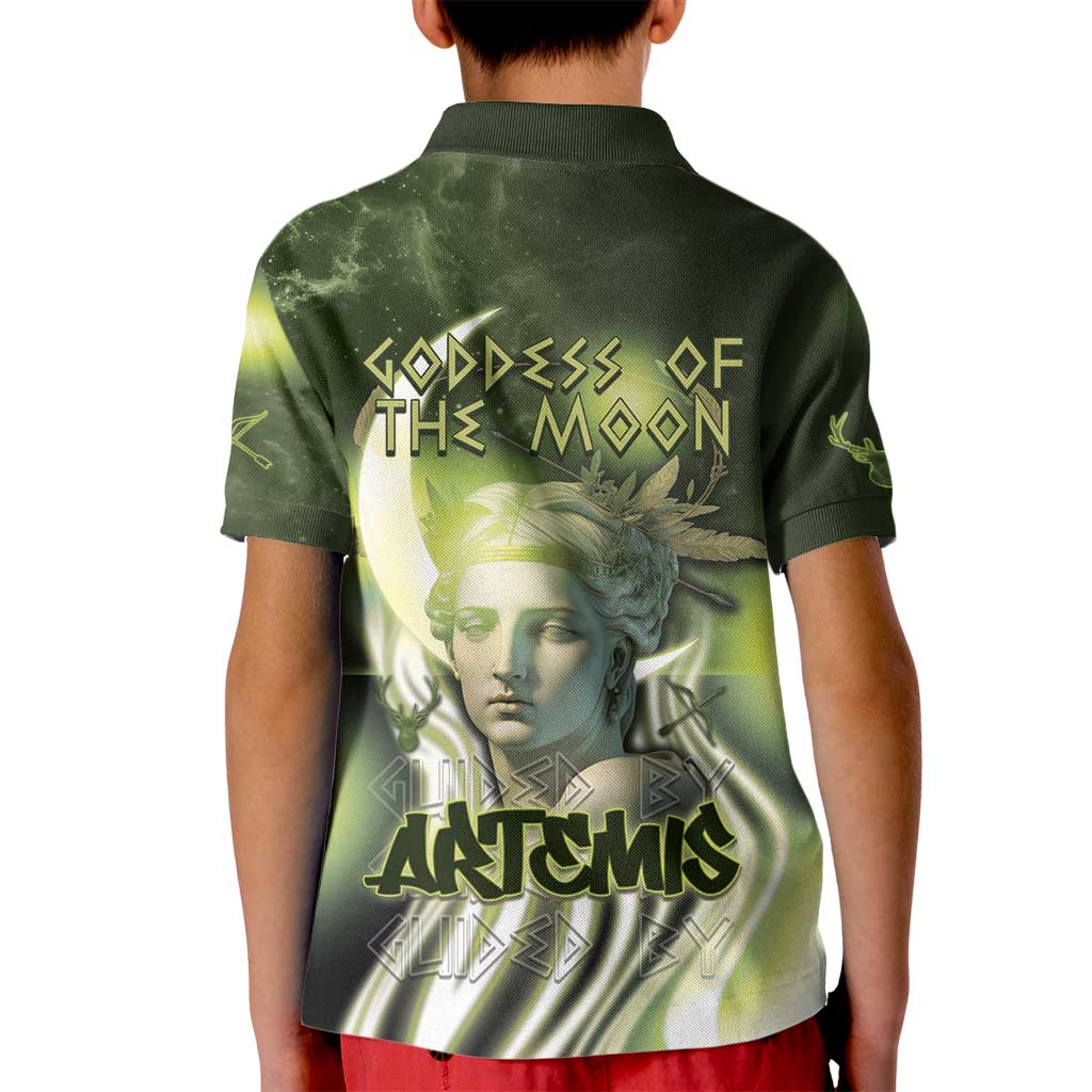 Ancient Greek Artemis Kid Polo Shirt Goddess Of The Moon - Wonder Print Shop