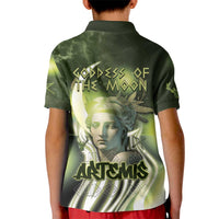 Ancient Greek Artemis Kid Polo Shirt Goddess Of The Moon - Wonder Print Shop