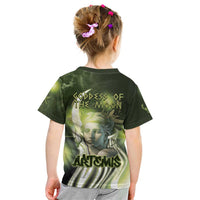 Ancient Greek Artemis Kid T Shirt Goddess Of The Moon - Wonder Print Shop