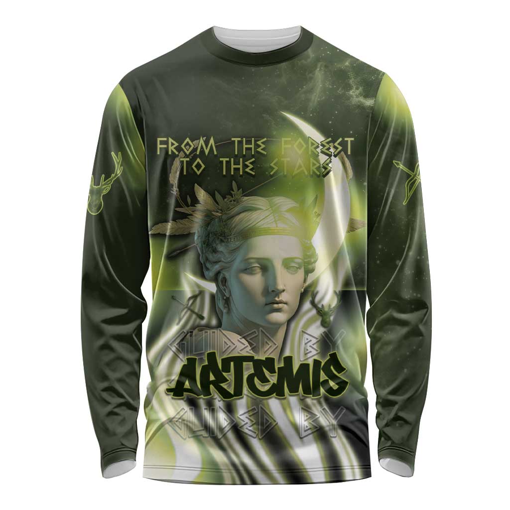 Ancient Greek Artemis Long Sleeve Shirt Goddess Of The Moon - Wonder Print Shop