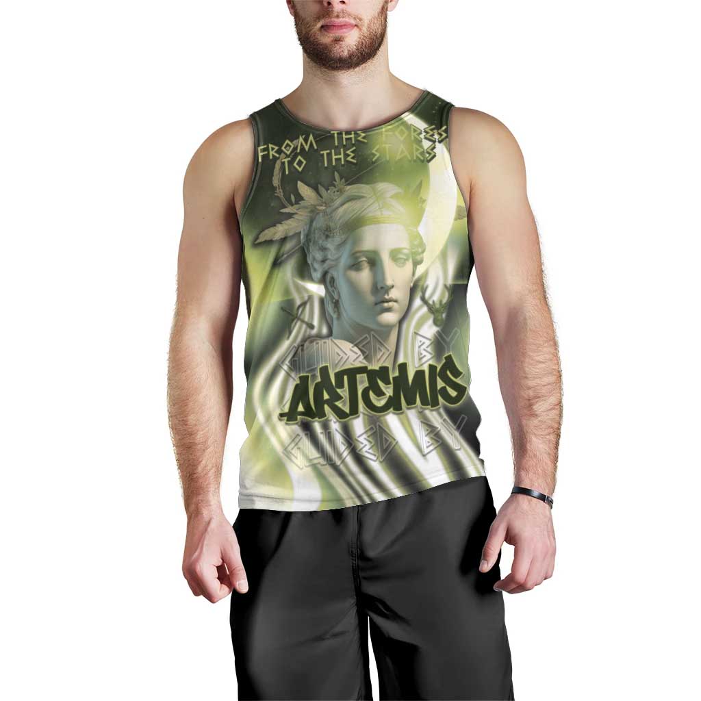 Ancient Greek Artemis Men Tank Top Goddess Of The Moon - Wonder Print Shop