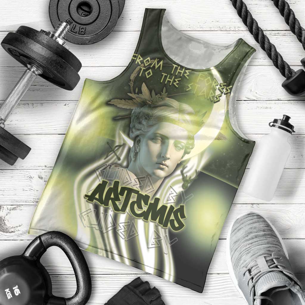 Ancient Greek Artemis Men Tank Top Goddess Of The Moon - Wonder Print Shop