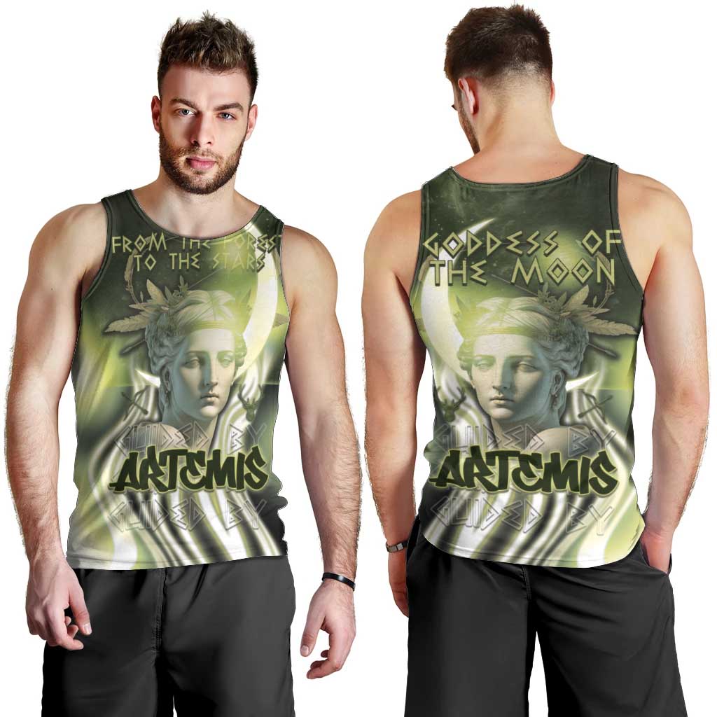 Ancient Greek Artemis Men Tank Top Goddess Of The Moon - Wonder Print Shop