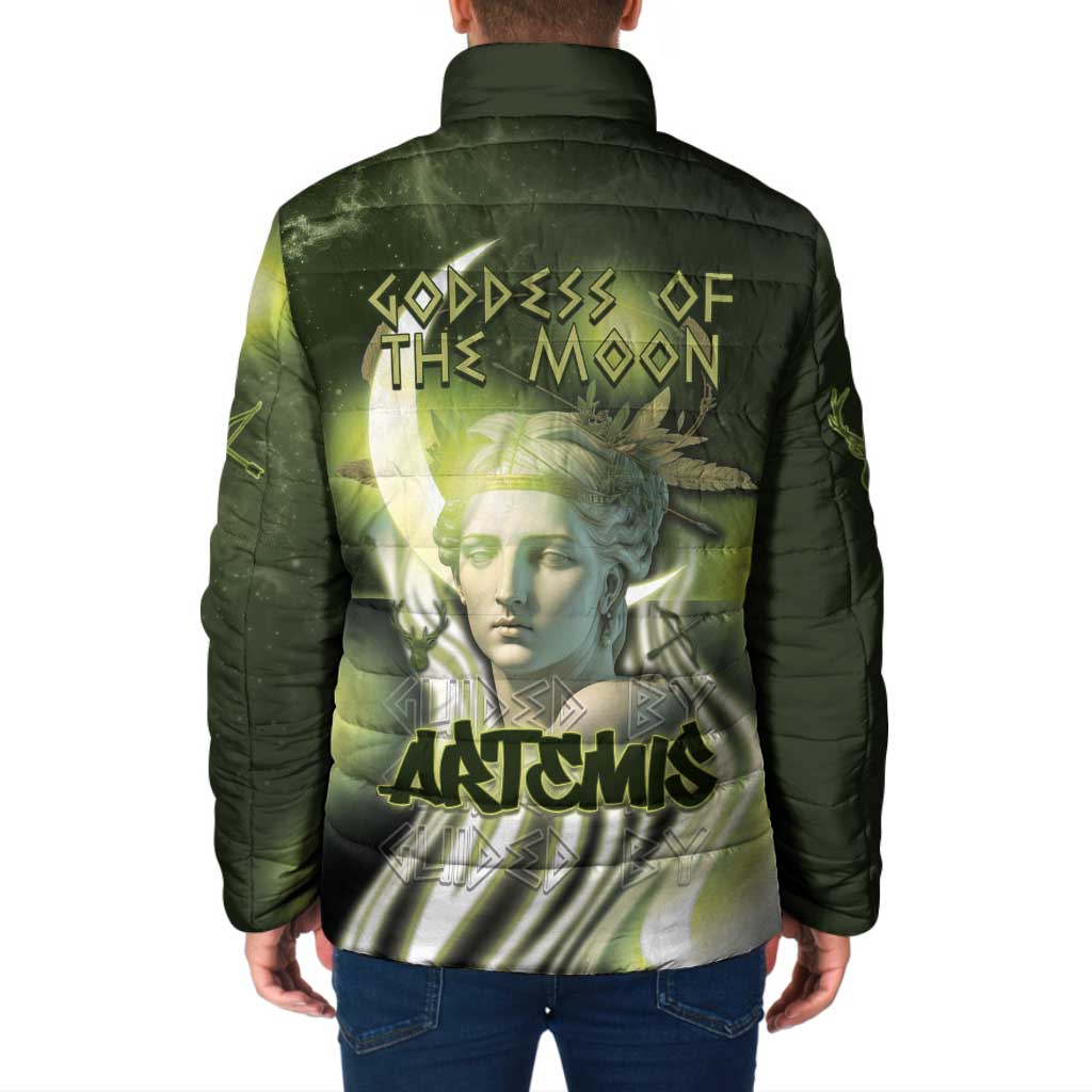 Ancient Greek Artemis Padded Jacket Goddess Of The Moon - Wonder Print Shop