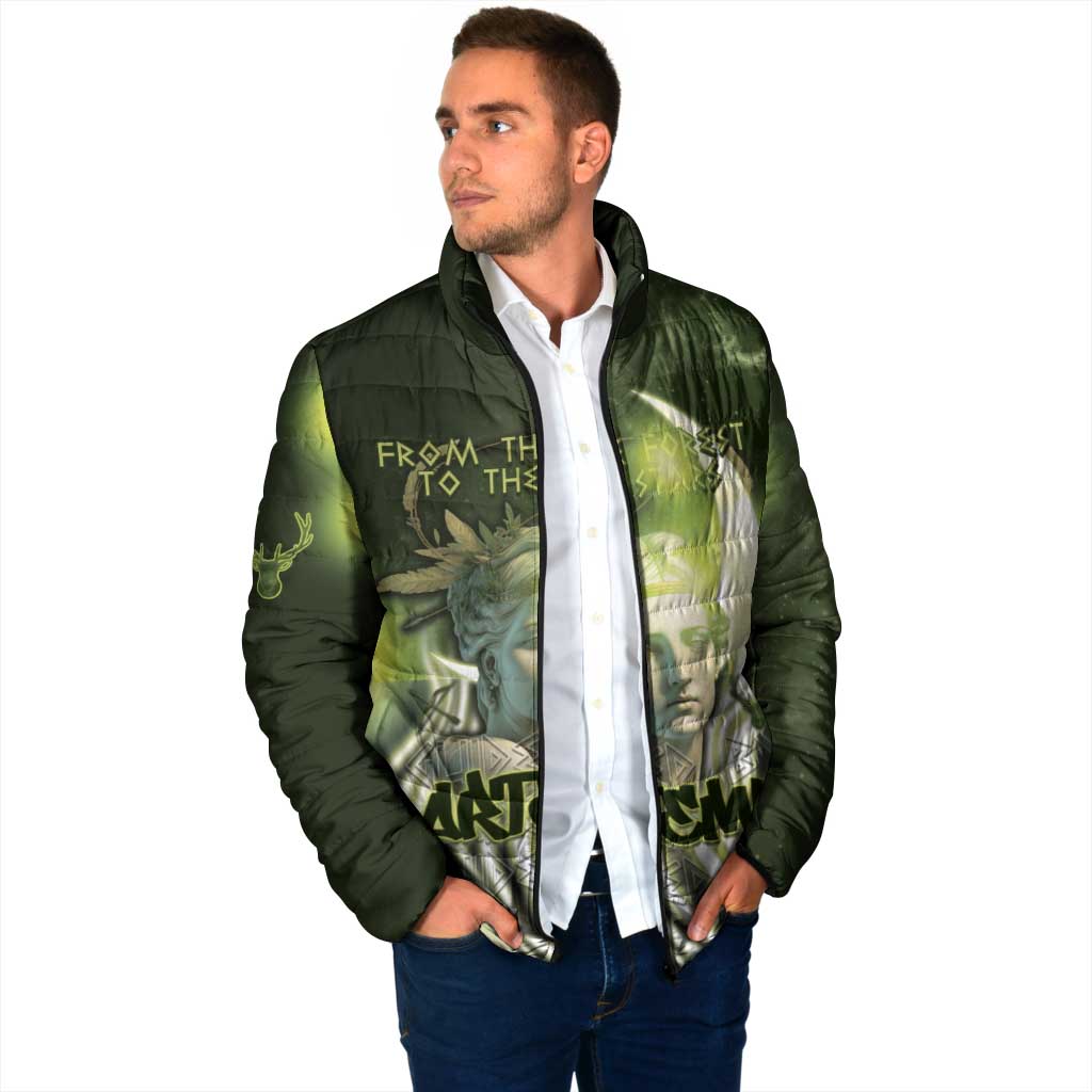 Ancient Greek Artemis Padded Jacket Goddess Of The Moon - Wonder Print Shop
