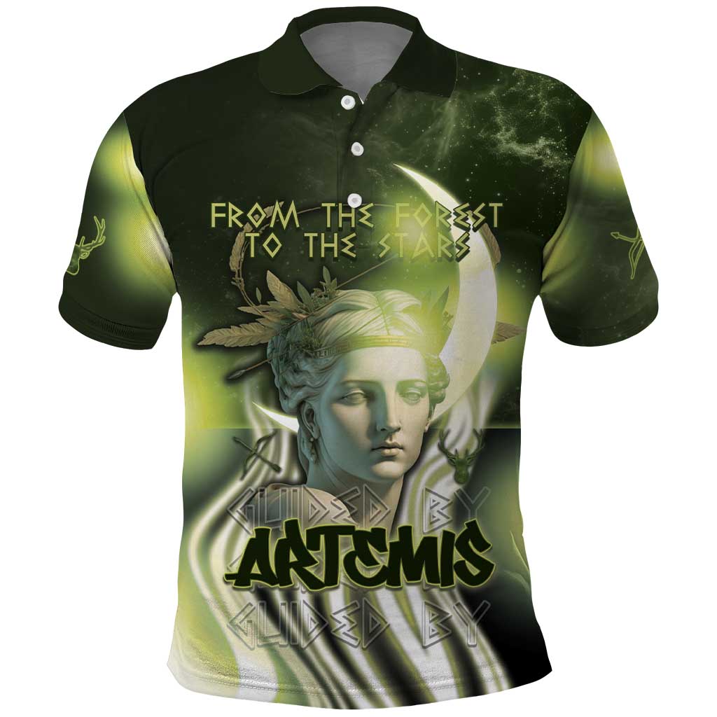 Ancient Greek Artemis Polo Shirt Goddess Of The Moon - Wonder Print Shop